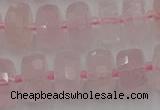 CRB557 15.5 inches 6*10mm faceted rondelle rose quartz beads