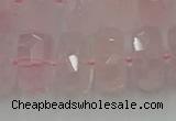 CRB560 15.5 inches 8*16mm faceted rondelle rose quartz beads