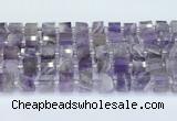 CRB5604 15.5 inches 7mm - 8mm faceted tyre amethyst beads