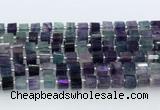 CRB5605 15.5 inches 7mm - 8mm faceted tyre fluorite beads