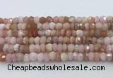 CRB5630 15.5 inches 4*6mm - 5*7mm faceted rondelle pink opal beads