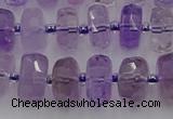 CRB565 15.5 inches 6*10mm faceted rondelle amethyst beads