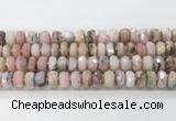 CRB5659 15.5 inches 7*11mm-9*13mm faceted rondelle pink opal beads wholesale