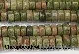 CRB5672 15 inches 3*4mm heishi unakite beads wholesale