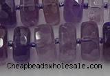 CRB569 15.5 inches 8*18mm faceted rondelle amethyst beads