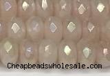 CRB5701 15 inches 5*8mm faceted rondelle AB-color rose quartz beads