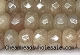 CRB5702 15 inches 5*8mm faceted rondelle AB-color pink aventurine beads