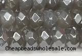 CRB5703 15 inches 5*8mm faceted rondelle AB-color grey agate beads