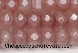 CRB5704 15 inches 5*8mm faceted rondelle AB-color volcano cherry quartz beads