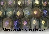 CRB5707 15 inches 5*8mm faceted rondelle AB-color labradorite beads