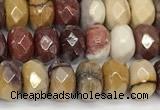 CRB5710 15 inches 5*8mm faceted rondelle AB-color mookaite beads