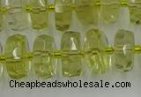 CRB573 15.5 inches 6*10mm faceted rondelle lemon quartz beads