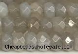 CRB5794 15 inches 4*6mm, 5*8mm faceted rondelle grey agate beads