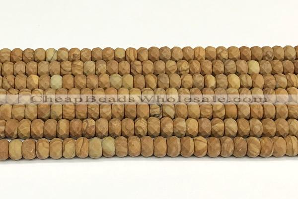 CRB5803 15 inches 4*6mm, 5*8mm faceted rondelle wooden jasper beads