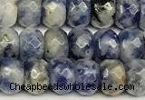 CRB5812 15 inches 4*6mm, 5*8mm faceted rondelle blue spot stone beads