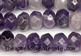 CRB5823 15 inches 4*6mm, 5*8mm faceted rondelle dogtooth amethyst beads