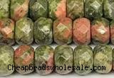 CRB5827 15 inches 4*6mm, 5*8mm faceted rondelle unakite beads