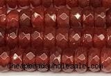 CRB5831 15 inches 4*6mm, 5*8mm faceted rondelle red agate beads