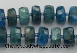 CRB590 15.5 inches 7*12mm faceted rondelle apatite beads