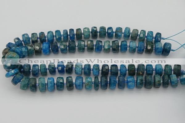 CRB591 15.5 inches 8*14mm faceted rondelle apatite beads