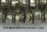 CRB599 15.5 inches 8*14mm faceted rondelle pyrite beads