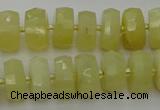 CRB605 15.5 inches 6*10mm faceted rondelle yellow opal beads