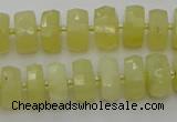 CRB606 15.5 inches 7*12mm faceted rondelle yellow opal beads