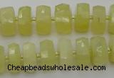 CRB607 15.5 inches 8*14mm faceted rondelle yellow opal beads