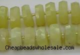 CRB608 15.5 inches 8*16mm faceted rondelle yellow opal beads