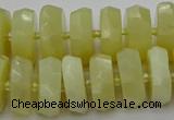 CRB609 15.5 inches 8*18mm faceted rondelle yellow opal beads