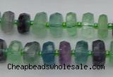 CRB615 15.5 inches 7*12mm faceted rondelle fluorite beads