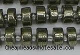 CRB625 15.5 inches 6*10mm tyre pyrite gemstone beads