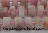 CRB652 15.5 inches 6*10mm tyre pink kunzite gemstone beads