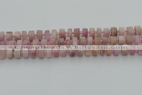 CRB652 15.5 inches 6*10mm tyre pink kunzite gemstone beads