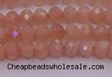 CRB714 15.5 inches 3*4mm faceted rondelle peach moonstone beads