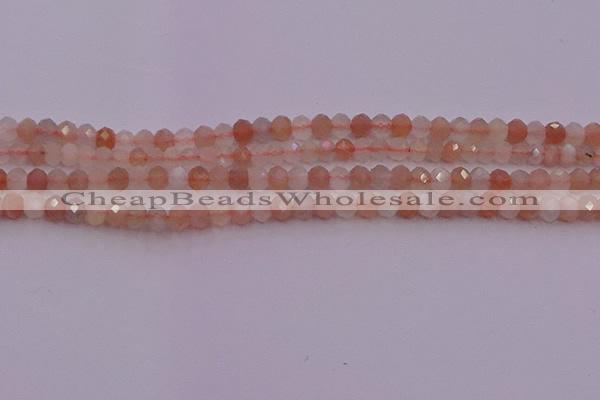 CRB715 15.5 inches 3*4mm faceted rondelle rainbow moonstone beads