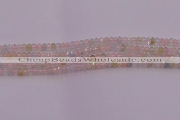 CRB716 15.5 inches 2.5*4mm faceted rondelle morganite beads