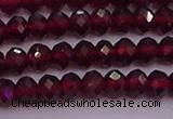 CRB718 15.5 inches 3*4mm faceted rondelle red garnet beads