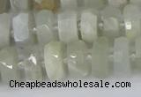 CRB810 15.5 inches 6*10mm faceted rondelle grey moonstone beads