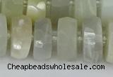 CRB814 15.5 inches 8*18mm faceted rondelle grey moonstone beads