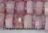 CRB828 15.5 inches 8*14mm faceted rondelle kunzite beads