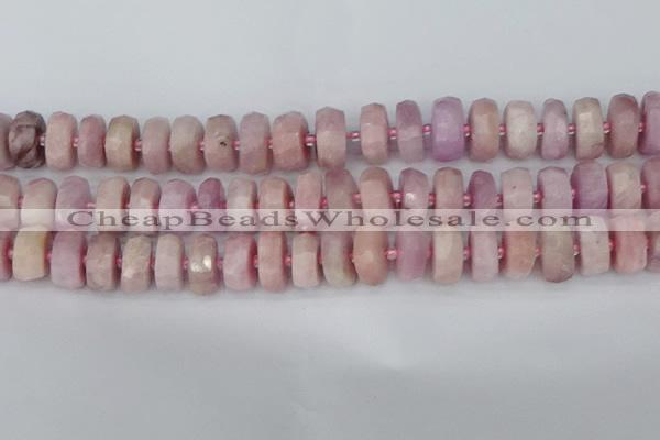 CRB829 15.5 inches 8*16mm faceted rondelle kunzite beads