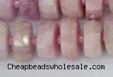 CRB830 15.5 inches 8*18mm faceted rondelle kunzite beads