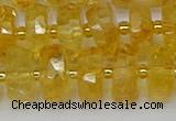 CRB845 15.5 inches 8*16mm faceted rondelle citrine beads