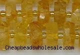 CRB846 15.5 inches 8*18mm faceted rondelle citrine beads