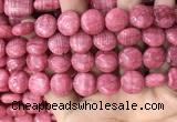 CRC1062 15.5 inches 14mm flat round rhodochrosite beads