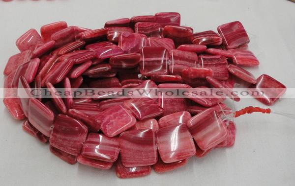 CRC15 16 inches 30*30mm square rhodochrosite beads wholesale