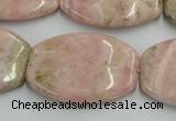 CRC157 15.5 inches 25*35mm flat drum Argentina rhodochrosite beads