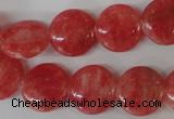 CRC24 15.5 inches 16mm flat round dyed rhodochrosite gemstone beads