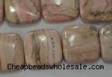 CRC303 15.5 inches 18*18mm square Peru rhodochrosite beads